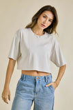 Cropped Garment Wash T-Shirt