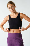Ribbed Scoop-Neck Built-in-Bra Tank Top