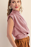 High Neck Back Zipper Top