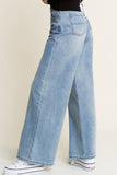 HQP0001-DENIM WIDE LEG JEANS-BROKEN