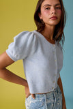 PC19323 Short Sleeve Button Front Cardigan