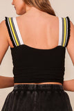 Ruffle Strap Crop Tank Top
