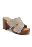 Trendy comfortable wedge heel mules KA-78
