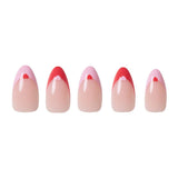Pure Hearted Press-On Nails | Short Almond | Pink Red Hearts