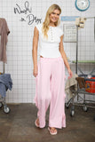 WASHED EXPOSED SEAM HENLEY RIBBED KNIT TOP
