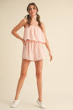 IST5868 STRIPED POPLIN CAMI  AND SHORTS SET