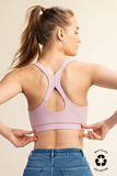 RECYCLED BUTTER CROSSBACK BRA TOP