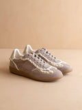 The April | Dark Grey Lace-Trimmed Retro Sneaker