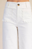 Colette Cropped Wide-Leg Scallop Pocket Detail Pants
