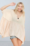 OVERSIZED MINERAL WASHED FLARE TOP - RET3482
