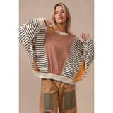 STRIPE MIXED AND MATCH LOOSE FIT TOP