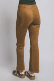 FAUX SUEDE FLARE HIGH WAISTED PANTS