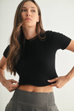 Essential Micro-Ribbed Athleisure Baby Tee