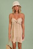 Floral Twist Bandeau Mini Dress