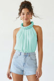 Sleeveless Wide Braid Detail Top