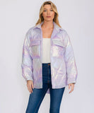 Metallic Shimmer Puffer Jacket