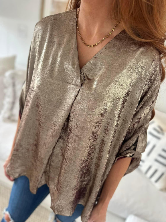 Wine Shimmer Blouse