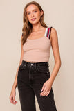 Ruffle Strap Crop Tank Top
