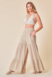 TIERED WIDE LEG PANTS