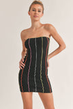 ID6544 COLOR LINE DRESS SWEATER