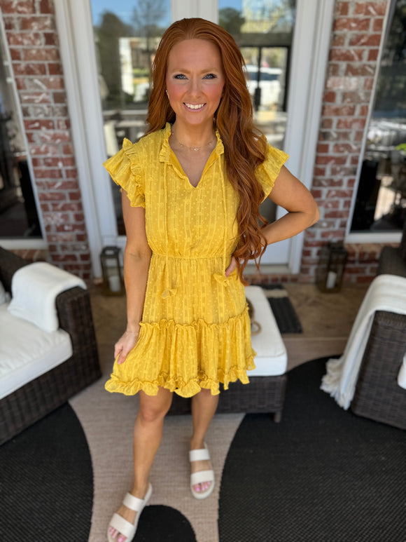 Mustard Shimmer Dress