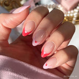 Pure Hearted Press-On Nails | Short Almond | Pink Red Hearts