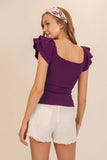 Spring Ruffle Tiered Sweater Top