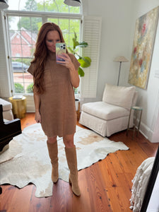 Deep Camel Sweater Dress