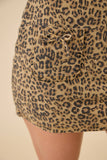 Leopard Printed Denim Mini Skort