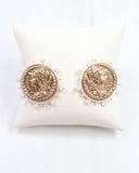 Anna Kate Coin Earring Worn Gold