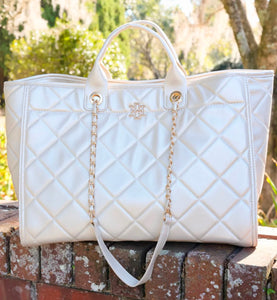 Melissa Tote-Pearl Quilted