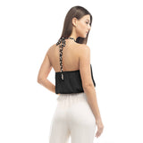 Braided Halter Satin Top