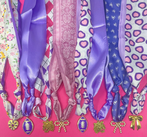 Game Day Scarf Necklace - Purple and Gold