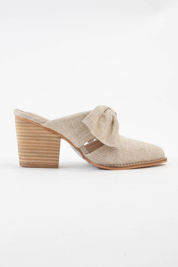 KEIRA BIG BOW DECOR CUT-OUT DESIGN MULE HEEL