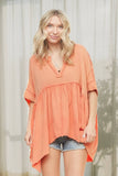 OVERSIZED MINERAL WASHED FLARE TOP - RET3482