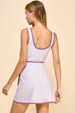 Scoop Neckline Wrap Front Sleeveless Dress