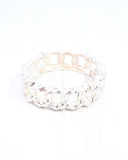 Poesy Link Metal Stretch Bracelet Worn Silver