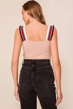 Ruffle Strap Crop Tank Top