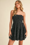 ID8550 SEQUIN VELVET CRISS CROSS BACK LONGSLEEVE MINI DRESS