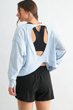Crescent Pima Cotton Open Back Long Sleeve Tee