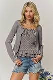 POLKA DOT RUFFLE CAMI & CARDIGAN - RET4276