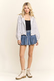 CROPPED PLAID HOODIE BUTTON-UP SHIRT - RET4244