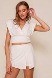 Elastic High Waisted Techno Crepe Skort 9