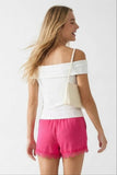Lace Trim Tie Waist Shorts