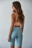 S1003 | Seamless Ribbed Triangle Chest Spaghetti Strap Brami