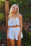 T2540 Solid Tiered Tube Crop Top