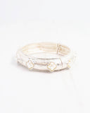 Neema Clover Stretch Bracelet Worn Silver