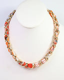 Corydon Braided Chain Scarf Necklace Orange
