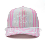 Saved by Grace Zebra Trucker Hat