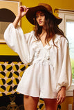 R5268 Ruffled Solid Woven Romper